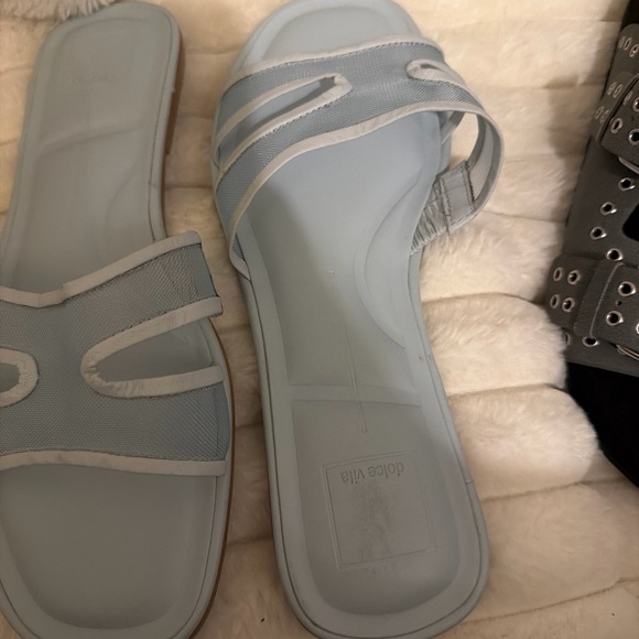 Dolce Vita Shoes - Dolce Vita Pale Blue Slide Sandals